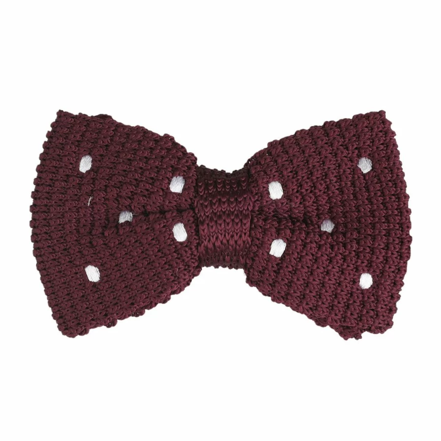 Men's Adjustable Knitted Polka Dot Bow Tie with Pre-Tied Design for Formal Accessories