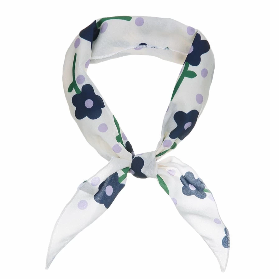 Women's Floral Print Triangle Scarf - Lightweight Spring Neckerchief for Ladies Fashion Accessories