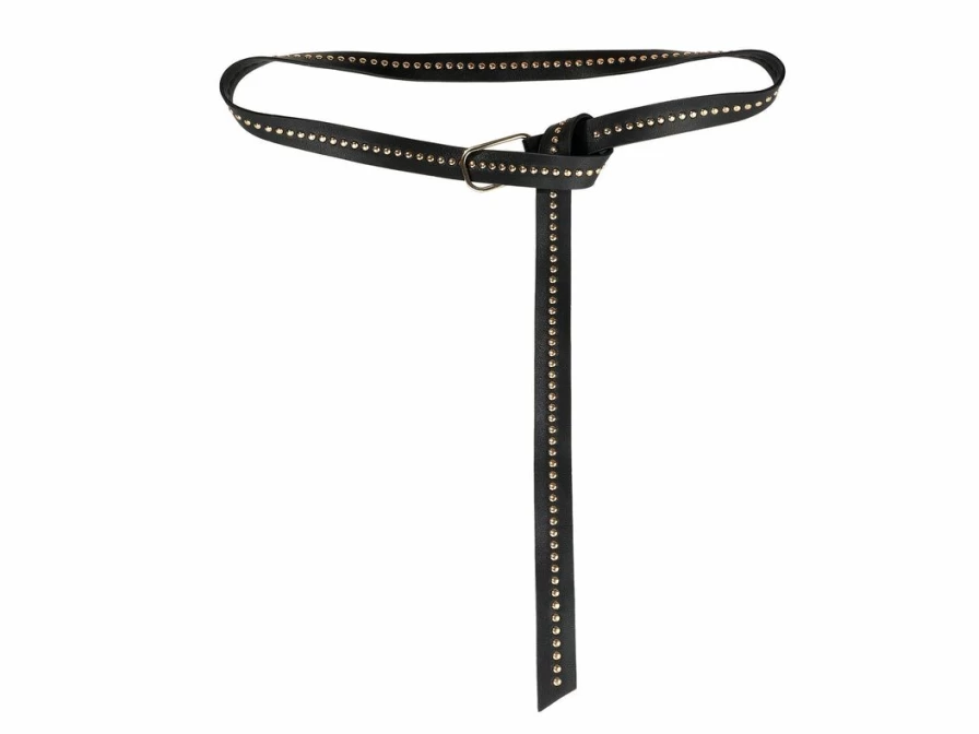 Allegra K Women's Black Skinny Waist Belt with Metal Buckle - Adjustable Dress Belt for Stylish Accessories