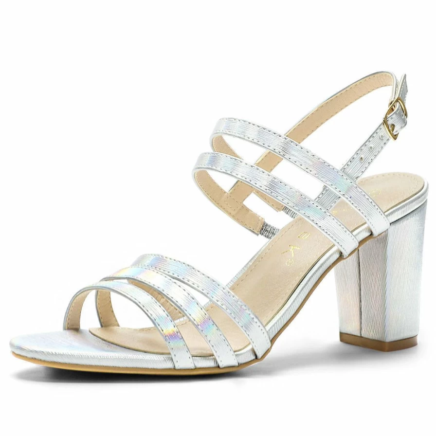 Allegra K Women's Ankle Strap High Heel Sandals Open Toe Block Heel Dress Shoes