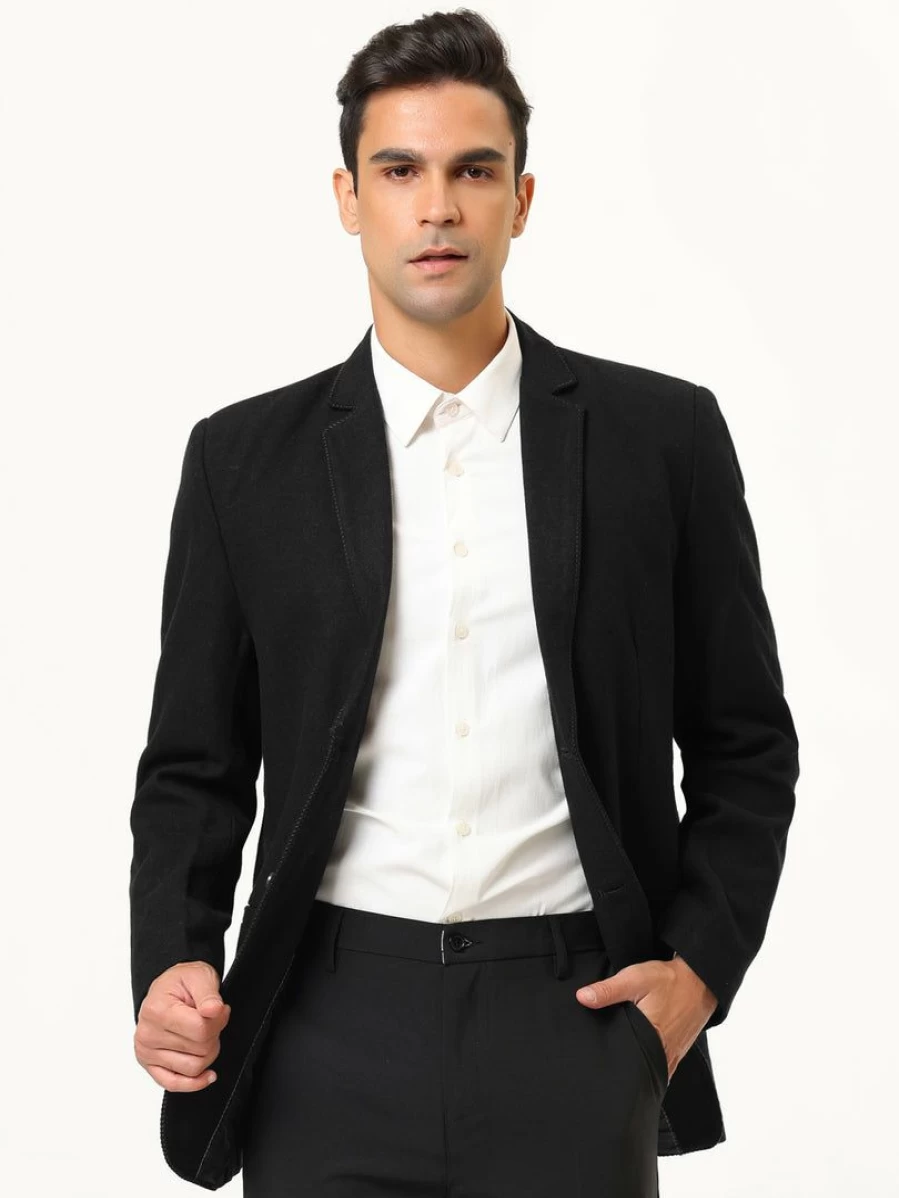 Men's Slim Fit Single Breasted Casual Blazer for Business & Sports | 2-Button Tailored Suit Jacket