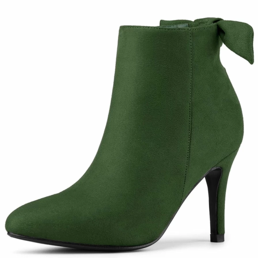 Women's Fashion Stiletto Heel Ankle Boots Pointed Toe Mid Calf Boots Chic Dress Shoes
