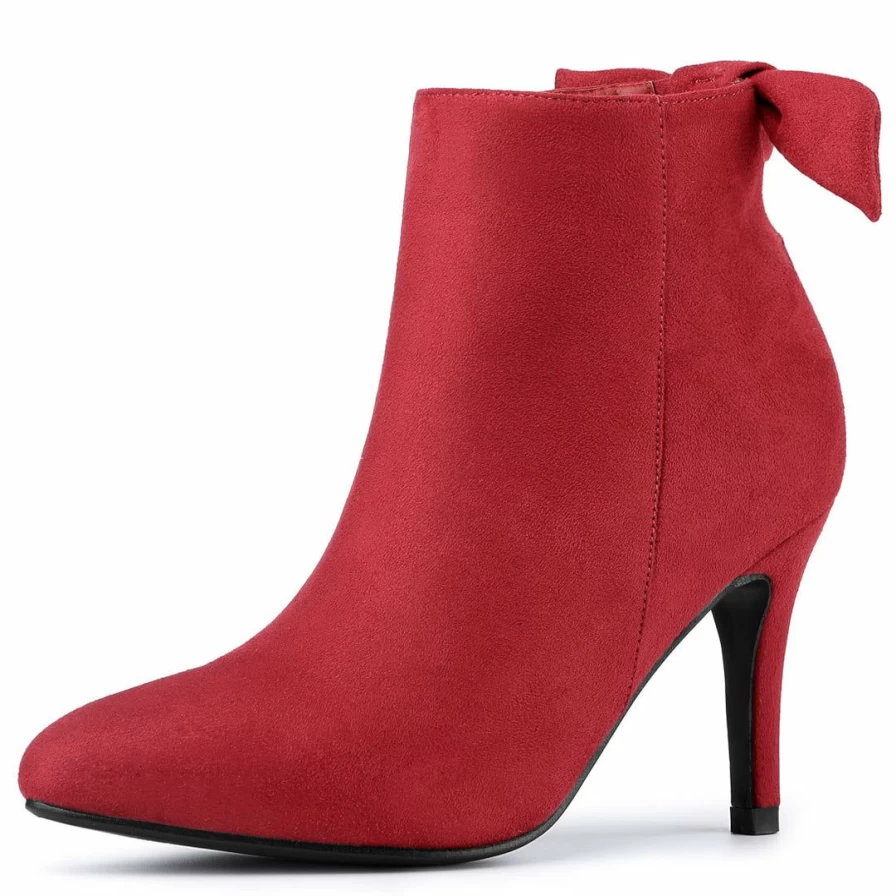 Women's Fashion Stiletto Heel Ankle Boots Pointed Toe Mid Calf Boots Chic Dress Shoes