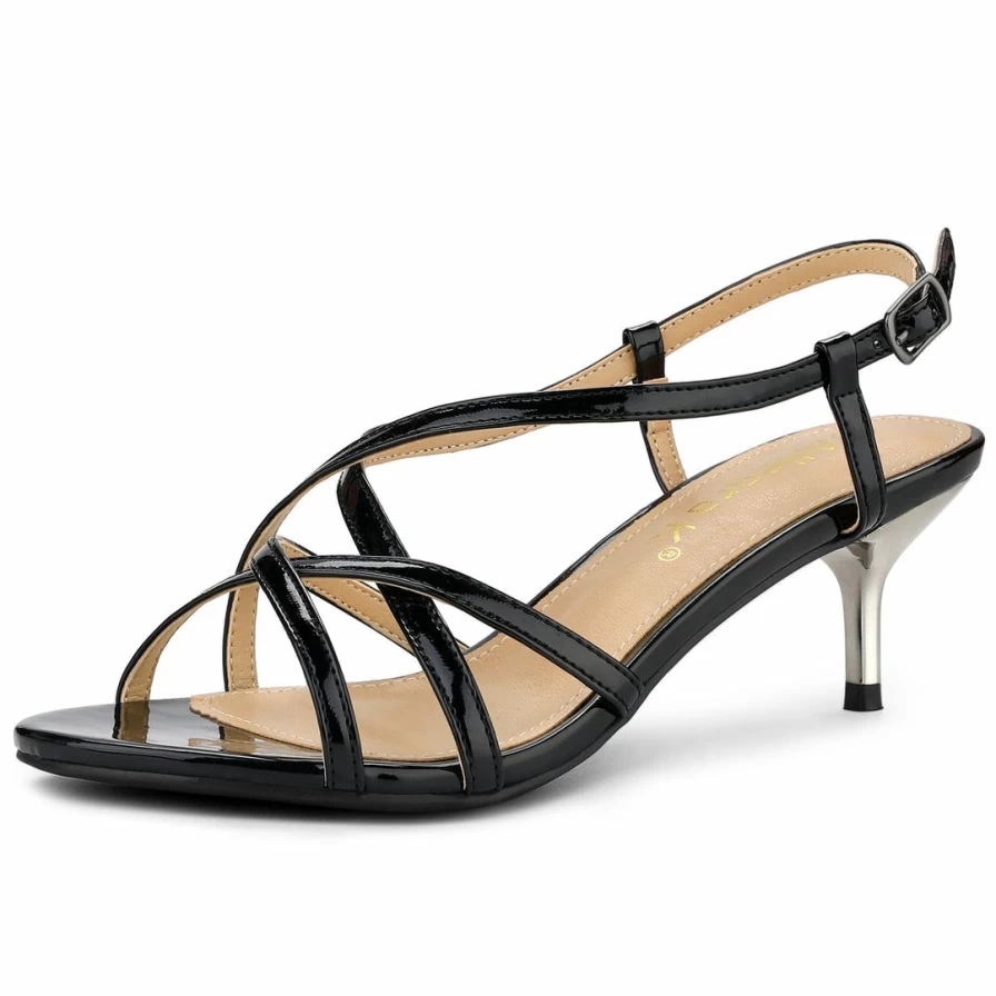 Allegra K Women's Strappy Slingback Stiletto Heel Sandals - Elegant High Heel Dress Shoes