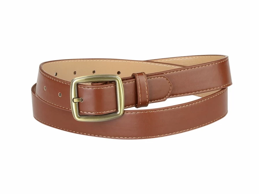 Women's Fashion Belt - Faux Leather Waistband with Pin Buckle, Stylish Solid Color Accessory for Ladies and Girls