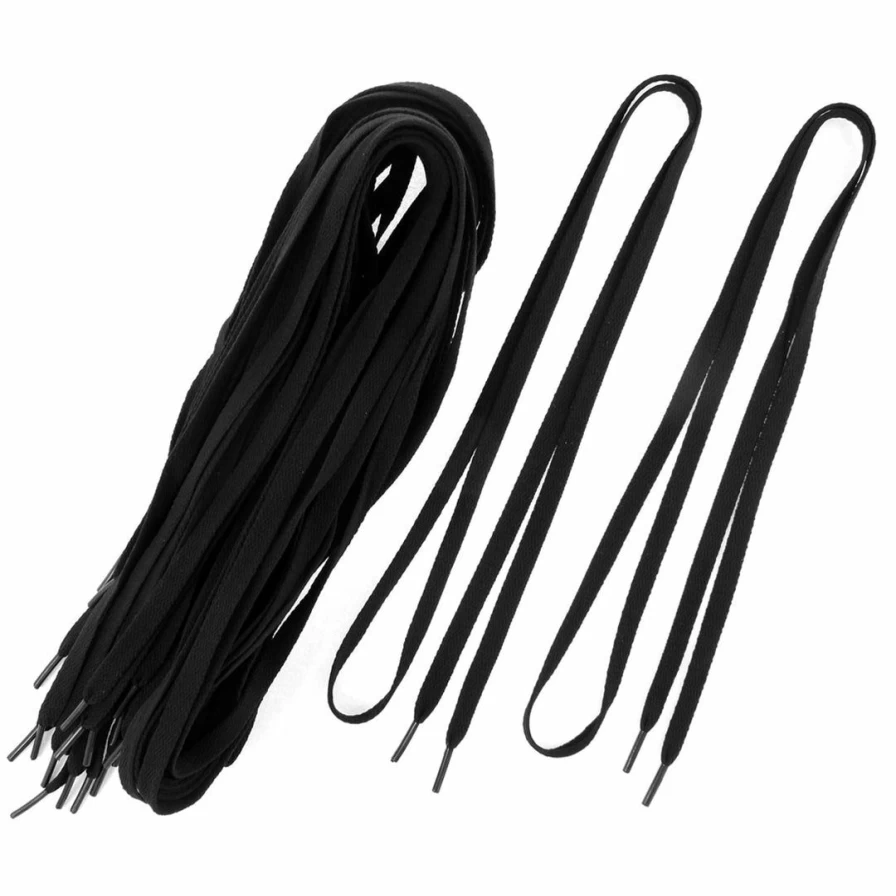 Black Athletic Sport Sneaker Laces - 10 Pairs Flat Bootlaces Shoelaces Strings Accessories