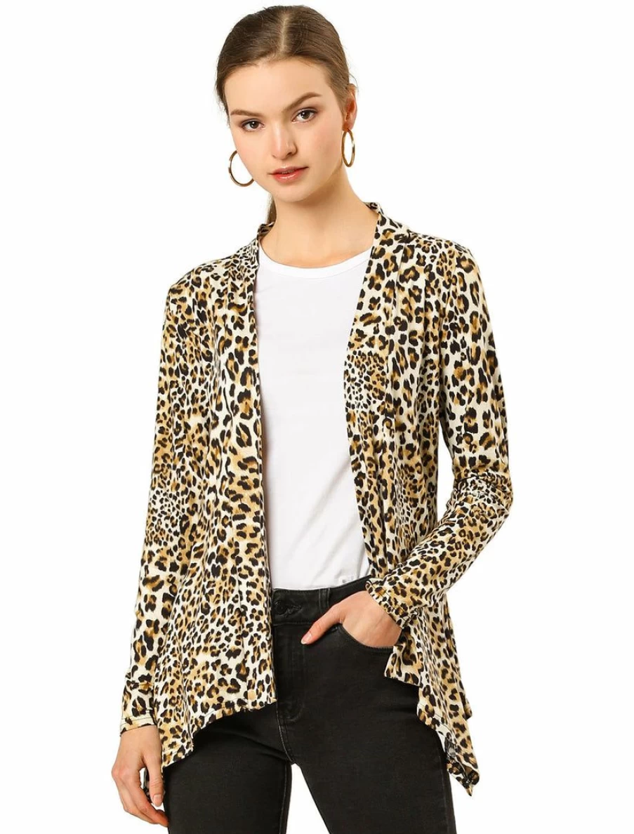 Women's Lightweight Long Sleeve Open Front Asymmetrical Hem Cardigan Sweater for Halloween