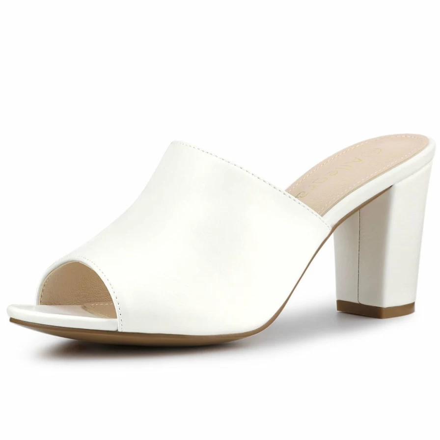 Women's Slip-On Block Heel Slide Sandals - Comfortable & Stylish Summer Footwear