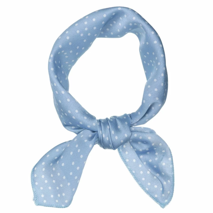 Vintage Polka Dot Square Scarf 50cm - Lightweight Neck Kerchief & Headband Accessory