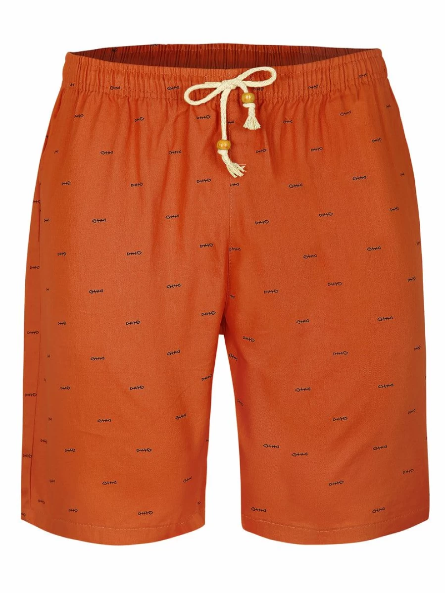 Men's Summer Swim Shorts with Elastic Waistband, Drawstring & Pockets - Patterned Beach Board Shorts for Swimming
