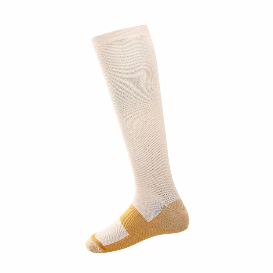 Unisex Color Block Compression Knee High Socks for Running & Crossfit - 1 Pair