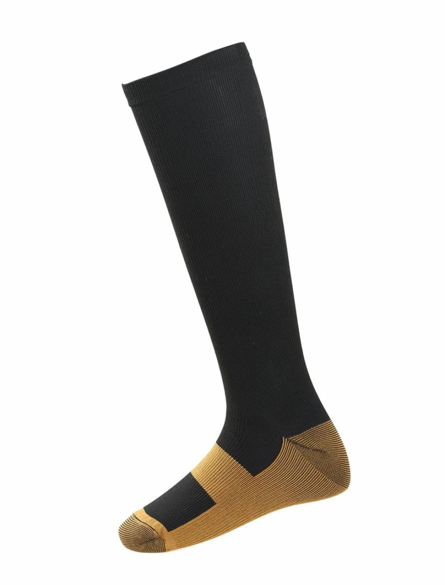 Unisex Color Block Compression Knee High Socks for Running & Crossfit - 1 Pair