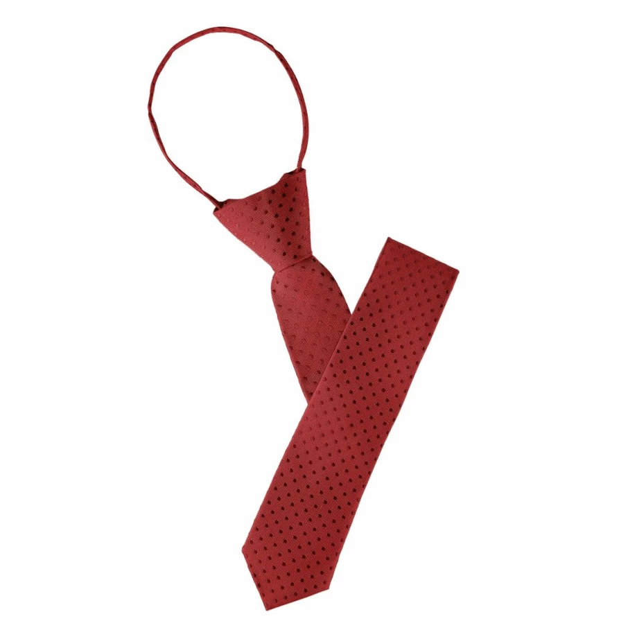 Polka Dot Adjustable Zipper Neck Tie for Men - Slim Formal & Casual Pre-Tied Tie Accessory
