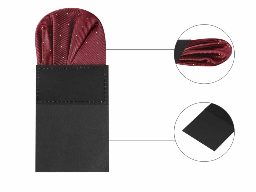 Men's Polka Dot Pocket Squares – Pre-Folded Stain-Resistant Silk Accessories for Suits