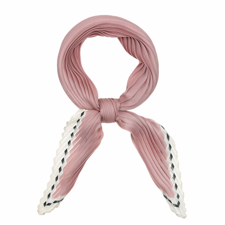Women's Solid Color Pleated Rhombus Scarf - Versatile Headband & Bandana Accessory